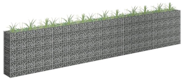 Gabionový vyvýšený záhon pozinkovaná ocel 450 x 30 x 90 cm