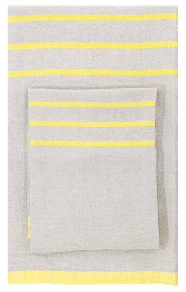 Lněný ručník Usva, len-žlutý, Rozměry 48x70 cm