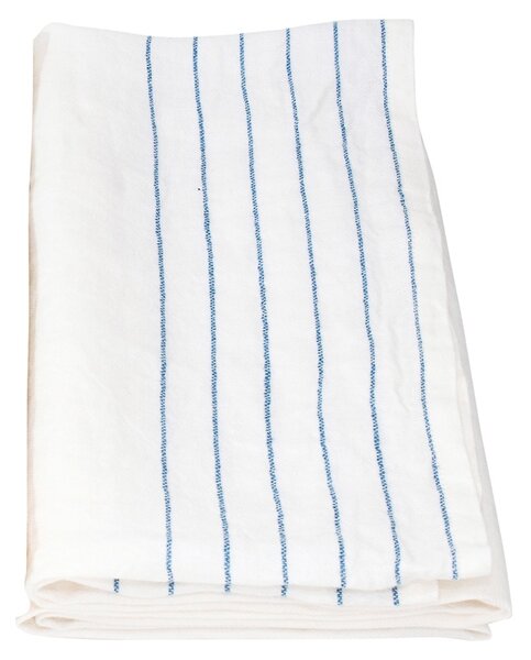 Lněný ručník Kaste, bílo-modrý, Rozměry 95x180 cm