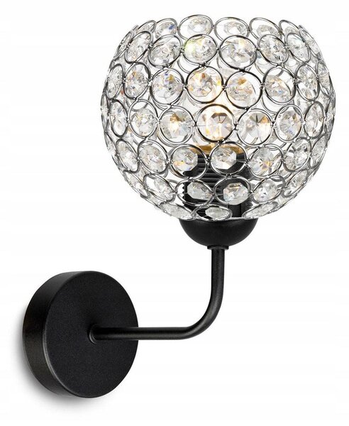 Nástěnné svítidlo Crystal, 1x stříbrné křišťálové stínítko