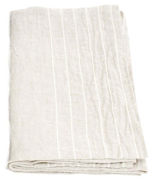 Lněný ručník Kaste, len-bílý, Rozměry 95x180 cm