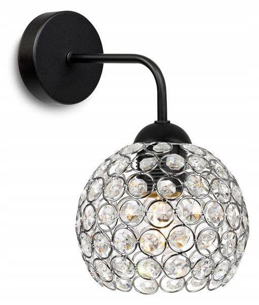 Nástěnné svítidlo Crystal, 1x stříbrné křišťálové stínítko