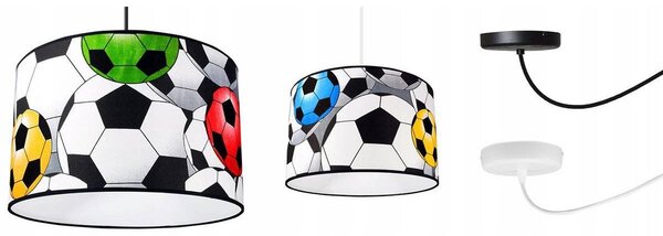 Dětské závěsné svítidlo Soccer Spider, 1x textilní stínítko se vzorem, (výběr ze 2 barev konstrukce)