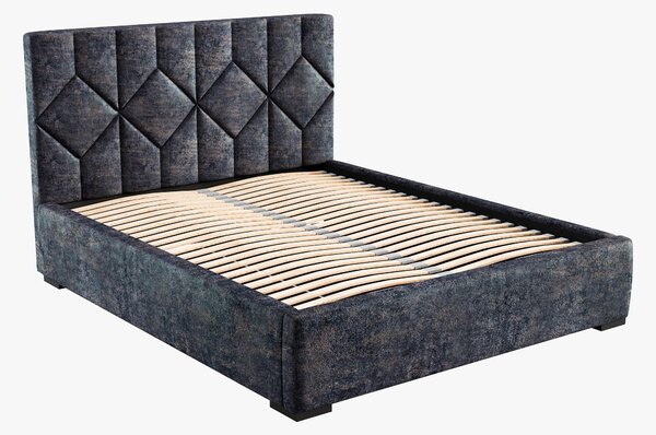 Čalouněná postel 160x200 cm Veggie 1 (tmavě šedá). Vlastní profesionální přeprava až k Vám domů 1036145