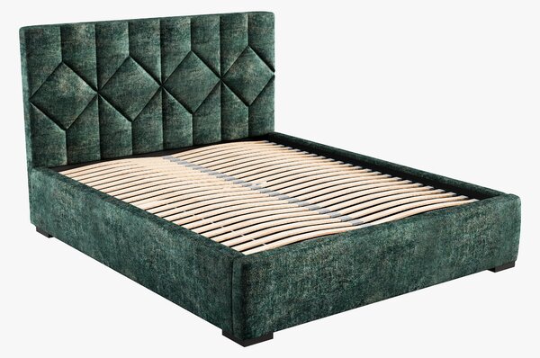 Čalouněná postel 160x200 cm Veggie 1 (zelená barevná). Vlastní profesionální přeprava až k Vám domů 1036151