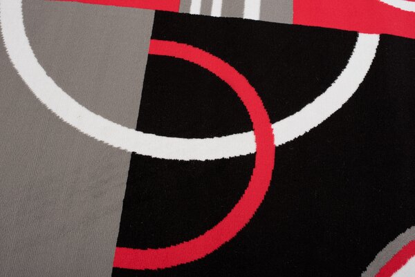 Chemex Kusový koberec Maya - geometrické tvary 2 - šedý/červený Rozměr koberce: 80x150 cm