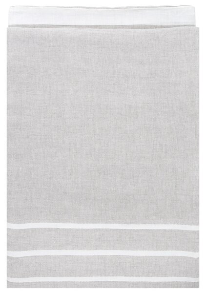 Lněný ručník Usva, len-bílý, Rozměry 95x180 cm