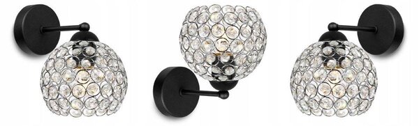 Nástěnné svítidlo Crystal 1, 1x stříbrné křišťálové stínítko