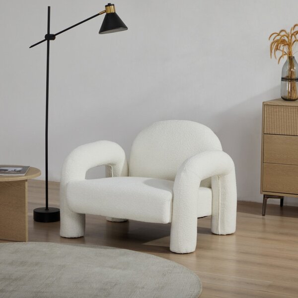 Křeslo SEDIA TEDDY BOUCLÉ ​​krémové 778131