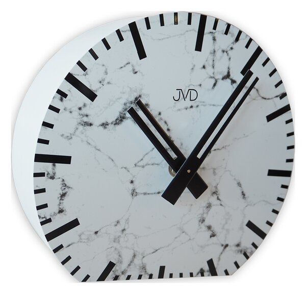 Kovové stolní hodiny JVD HS20.2 v mramorovém designu (bílý mramorový design hodin)