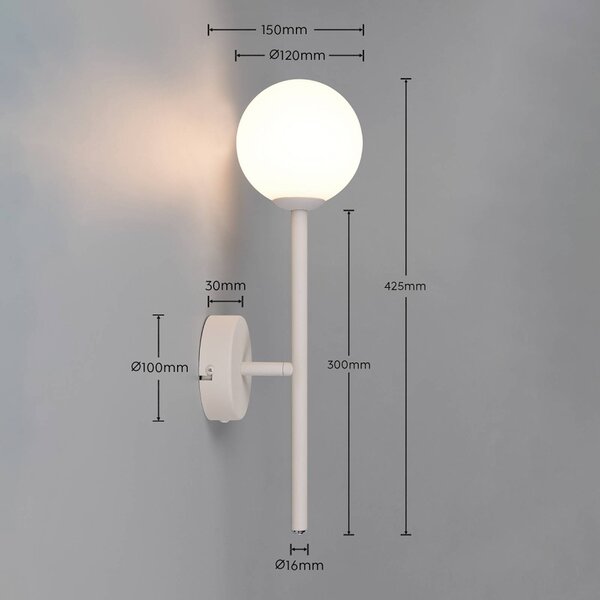 Trio Lighting Nástěnné světlo Firano, šedá, výška 42 cm, kov, Hliník / šedá / zinek, Obývací pokoj / jídelna, kov, Moderní