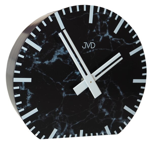 Kovové stolní hodiny JVD HS20.1 v mramorovém designu POSLEDNÍ KS ( černý mramorový design hodin)