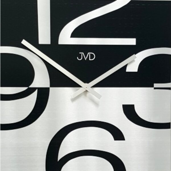 Černo-bílé elegantní dřevo/nerez nástěnné hodiny JVD HC24 ( )