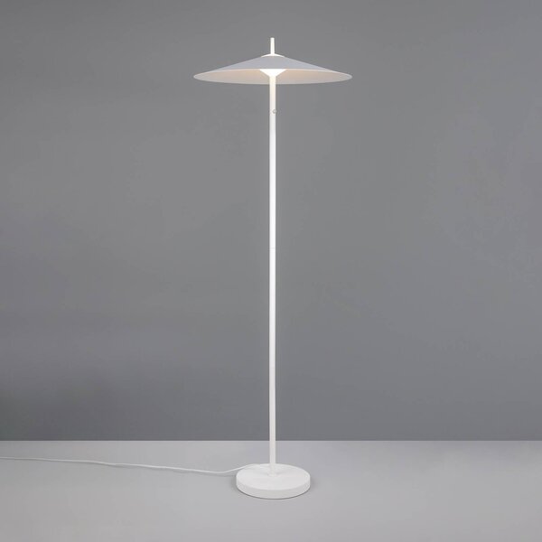 Trio Lighting LED stojací lampa Amalo, matná bílá, výška 145 cm, kov,, stmívatelný, Bílá / opál, Obývací pokoj / jídelna, kov, Moderní