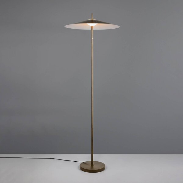 Trio Lighting LED stojací lampa Amalo v platinové barvě, výška 145 cm, kov,, stmívatelný, Hliník / šedá / zinek, Obývací pokoj / jídelna, kov, Moderní