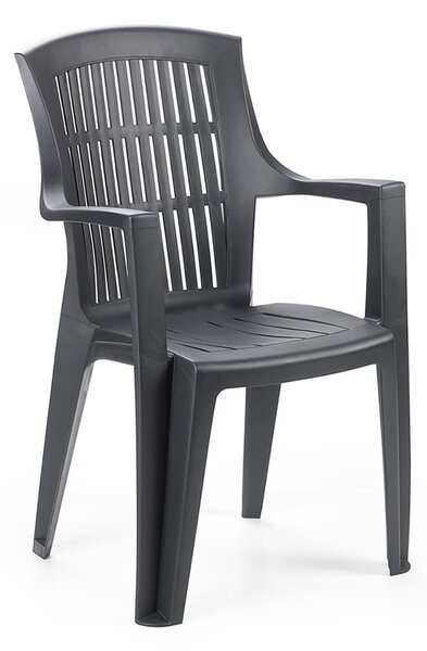 Zahradní židle KARA — plast, více barev Antracit