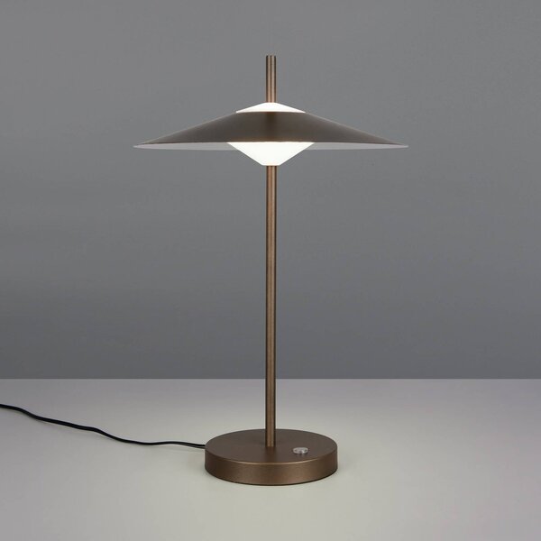 Trio Lighting LED stolní lampa Amalo v platinové barvě, výška 46 cm, kov,, stmívatelný, Hliník / šedá / zinek, Obývací pokoj / jídelna, kov, Moderní