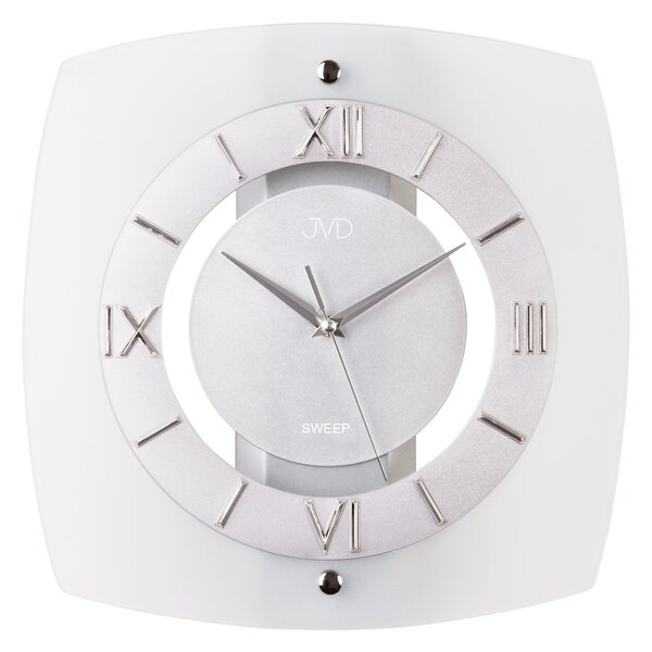 Moderní luxusní skleněné netikající tiché nástěnné hodiny JVD NS28085.1