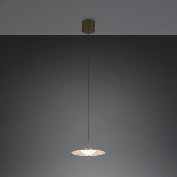 Trio Lighting Závěsné světlo Amalo, platinová barva, Ø 30 cm, kov,, stmívatelný, Hliník / šedá / zinek, Obývací pokoj / jídelna, kov, Moderní