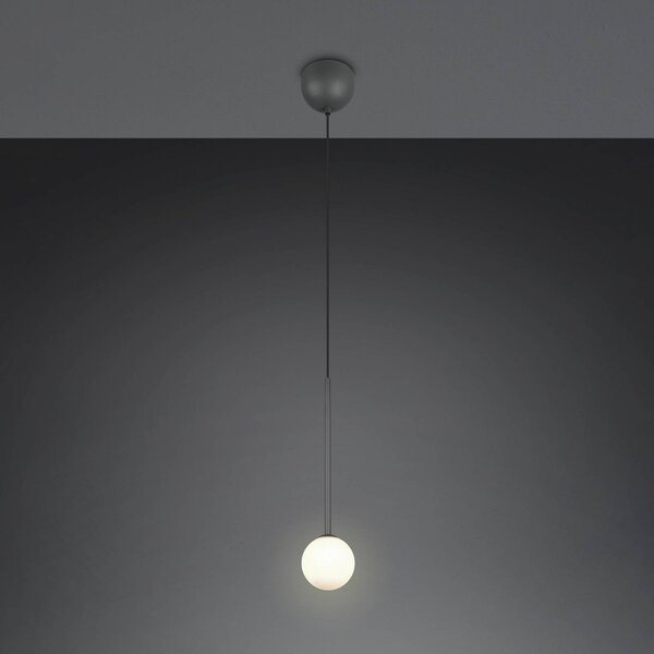 Trio Lighting Závěsné světlo Firano, antracitová, Ø 12 cm, kov, Černá, Obývací pokoj / jídelna, kov, Moderní