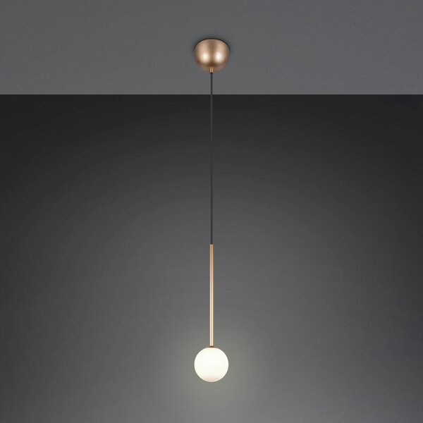 Trio Lighting Závěsné světlo Firano, zlatá, Ø 12 cm, kov, Mosaz / zlato, Obývací pokoj / jídelna, kov, Moderní