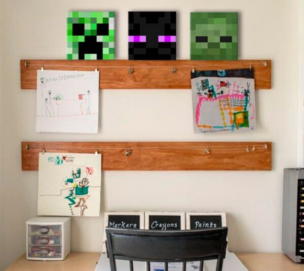 Minecraft obraz - Nejlepší postavičky na plátně - Creeper, Enderman, Zombie (Pro děti Minecraft obrazy)