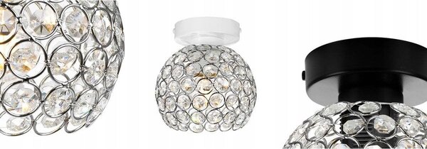 Stropní svítidlo Crystal, 1x stříbrné křišťálové stínítko, (výběr ze 2 barev konstrukce)