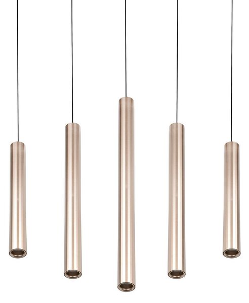 Trio Lighting LED závěsné světlo Arimato, délka 94 cm, krémově zbarvený kov,, Krémová / jantar, Obývací pokoj / jídelna, kov, Moderní