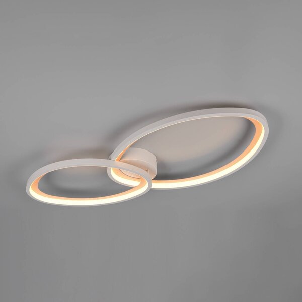 Trio Lighting LED stropní svítidlo Sivo, délka 84 cm, matná bílá, kov,, stmívatelný, Bílá / opál, Obývací pokoj / jídelna, kov