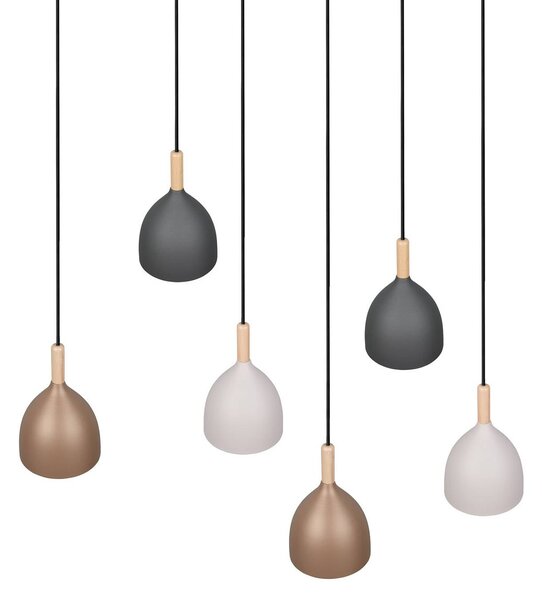 Trio Lighting Závěsné světlo Jerano, délka 104 cm, barevné, kovové, 6ramenné, stmívatelný, Vícebarevná, Obývací pokoj / jídelna, kov, Moderní