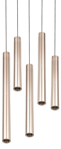 Trio Lighting LED závěsné světlo Arimato, Ø 35 cm, krémová barva, kov,, Krémová / jantar, Obývací pokoj / jídelna, kov, Moderní