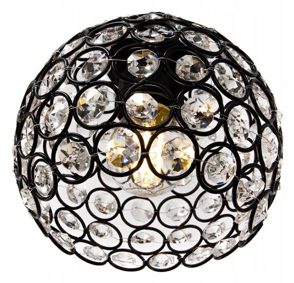 Stropní svítidlo Crystal, 1x černé křišťálové stínítko
