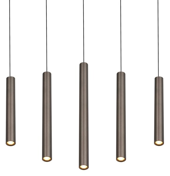 Trio Lighting LED závěsné světlo Arimato, délka 94 cm, platinově zbarvený kov,, Hliník / šedá / zinek, Obývací pokoj / jídelna, kov, Moderní