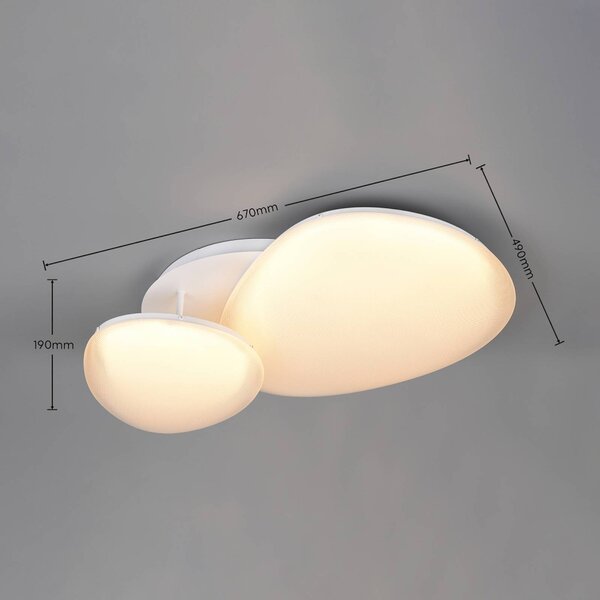 Trio Lighting LED stropní svítidlo Ozera, délka 67 cm, bílé, plast, 2 žárovky, stmívatelný, Bílá / opál, Obývací pokoj / jídelna, Plast, Moderní