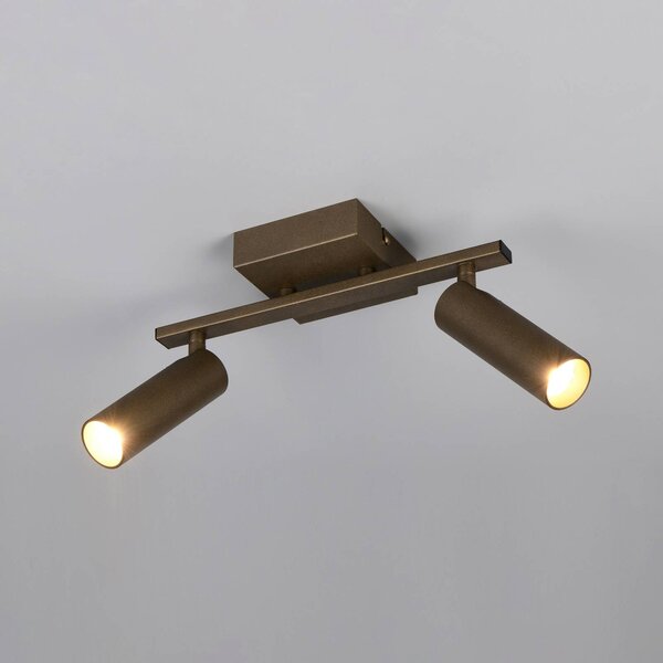 Trio Lighting Stropní bodové světlo Dara, délka 28 cm, platinová barva, kovový, 2ramenný., Hliník / šedá / zinek, Obývací pokoj / jídelna, kov, Moderní