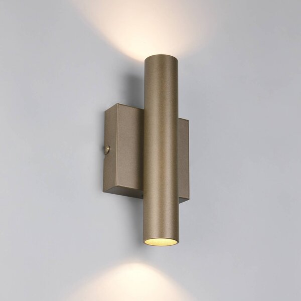 Trio Lighting Nástěnné bodové svítidlo Dara, výška 22 cm, platinová barva, kov, 2ramenné, Hliník / šedá / zinek, Obývací pokoj / jídelna, kov, Moderní