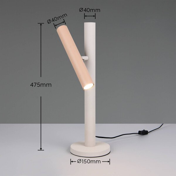 Trio Lighting Stolní lampa Terloa, barevná, výška 47 cm, kovová, Vícebarevná, Obývací pokoj / jídelna, kov, Moderní