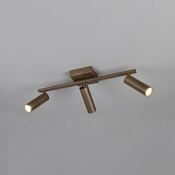 Trio Lighting Stropní bodové světlo Dara, délka 46 cm, platinově zbarvený kov, 3ramenný, Hliník / šedá / zinek, Obývací pokoj / jídelna, kov, Moderní
