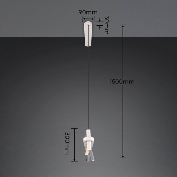 Trio Lighting Závěsné světlo Terloa, barevné, délka 115 cm, kovová, 7ramenná, Vícebarevná, Obývací pokoj / jídelna, kov, Moderní