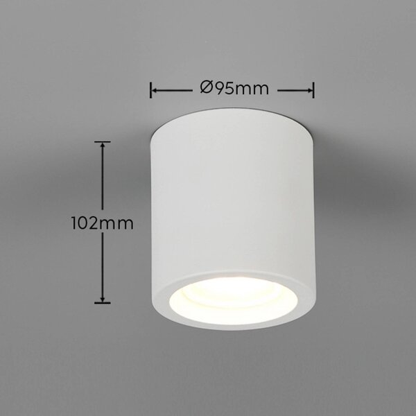 Trio Lighting Stropní světlo Biscotto, matná bílá, Ø 9,5 cm, kov, IP44, Bílá / opál, Obývací pokoj / jídelna, kov, Moderní