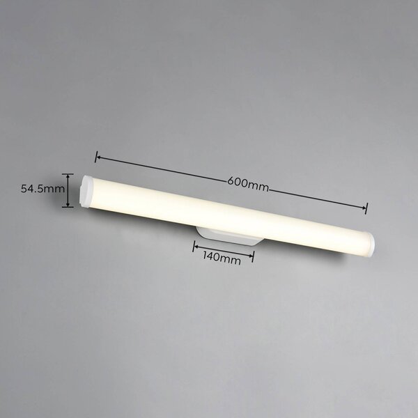 Trio Lighting LED nástěnné světlo Ernesto, matná bílá, šířka 60 cm, 4 000 K, IP44, Bílá / opál, Koupelna, kov, Moderní
