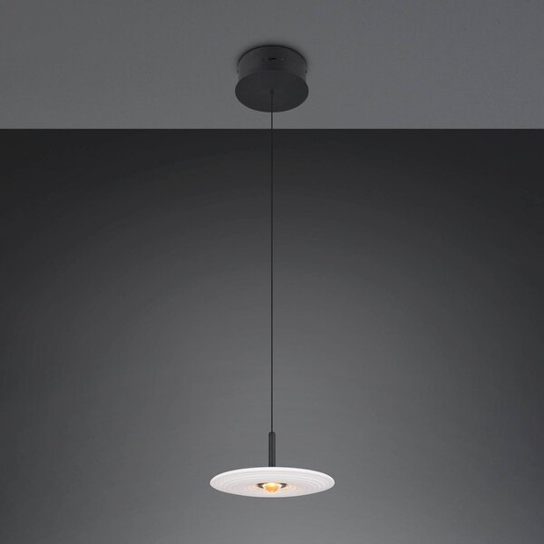Trio Lighting LED závěsné světlo Sirena, bílá, Ø 20 cm, sklo,, stmívatelný, Bílá / opál, Obývací pokoj / jídelna, kov