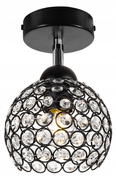 Bodové svítidlo Crystal, 1x černé křišťálové stínítko, (možnost polohování)