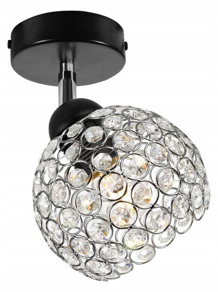 Bodové svítidlo Crystal, 1x stříbrné křišťálové stínítko, (výběr ze 2 barev konstrukce - možnost polohování)