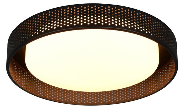 Trio Lighting LED stropní svítidlo Filippo, matná černá, Ø 33 cm, kov, IP44, stmívatelný, Černá, Koupelna, kov, Moderní