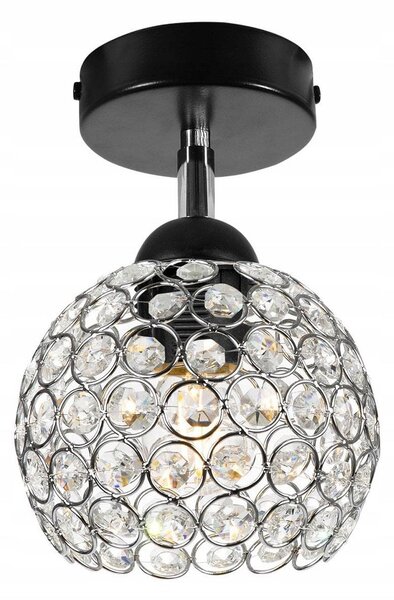 Bodové svítidlo Crystal, 1x stříbrné křišťálové stínítko, (výběr ze 2 barev konstrukce - možnost polohování)