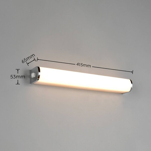 Trio Lighting LED nástěnné světlo Giacomo, šířka 41 cm, chrom, kov, IP44, Chrom / stříbro, Koupelna, kov, Moderní
