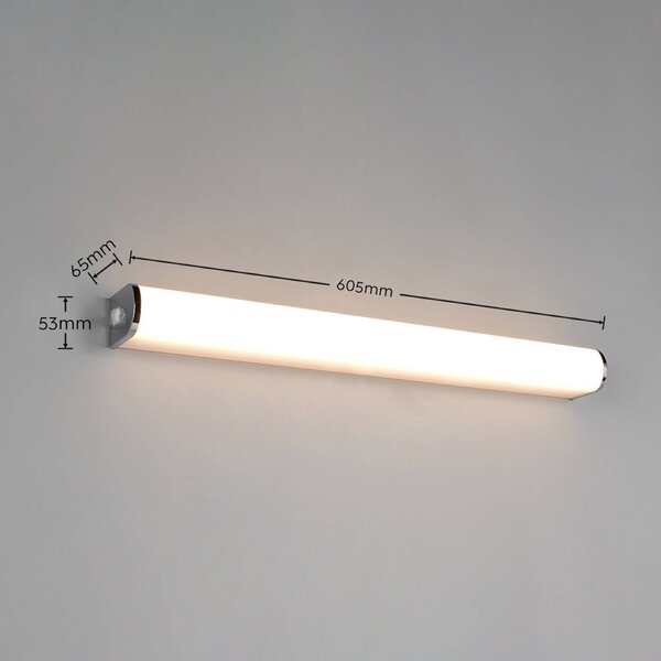 Trio Lighting LED nástěnné světlo Giacomo, šířka 60 cm, chrom, kov, IP44, Chrom / stříbro, Koupelna, kov, Moderní