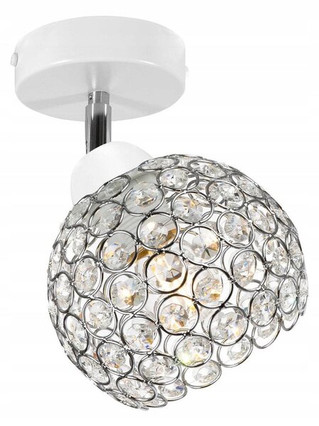 Bodové svítidlo Crystal, 1x stříbrné křišťálové stínítko, (výběr ze 2 barev konstrukce - možnost polohování)