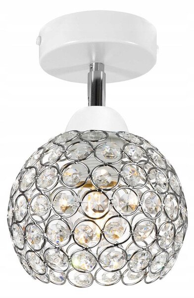 Bodové svítidlo Crystal, 1x stříbrné křišťálové stínítko, (výběr ze 2 barev konstrukce - možnost polohování)